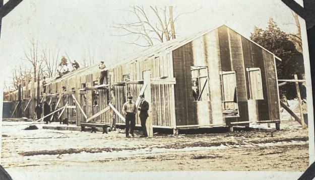 roofing and finishing, living quarters, Hot Springs, NC, internment camp 1917 / 1918